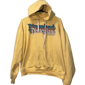 Disneyland Resort Disney Yellow Long Sleeve Hoodie Rainbow‎ Sz M